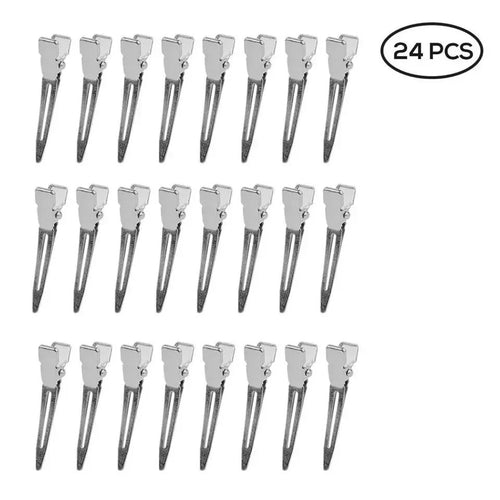 **24PCS Hairdressing Duckbill Clips 4.5cm – Single Hole Pin Curl Sectioning Hair