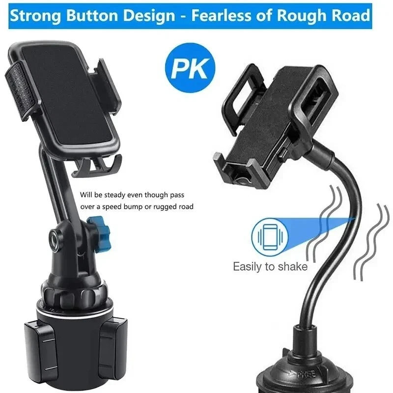 Universal 360° Adjustable Phone Mount Car Cup Holder Stand Cradle For Cell Phone