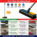 Long Floor Scrubbing Brush Long Handle Pole 2 in 1 Stiff Bristle Brush Squeegee