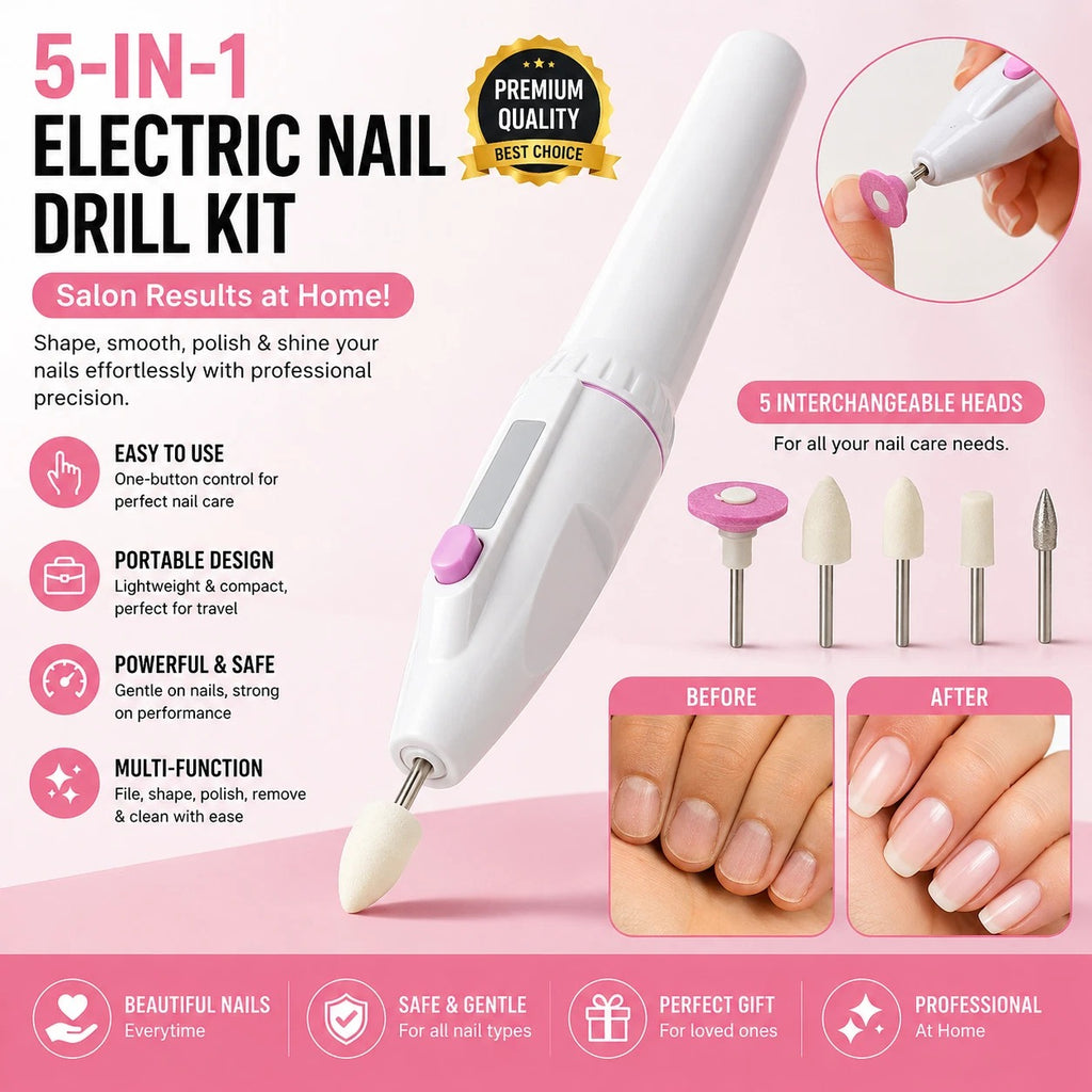 **Professional Electric Nail Drill Kit – Portable Manicure & Pedicure Machine Se