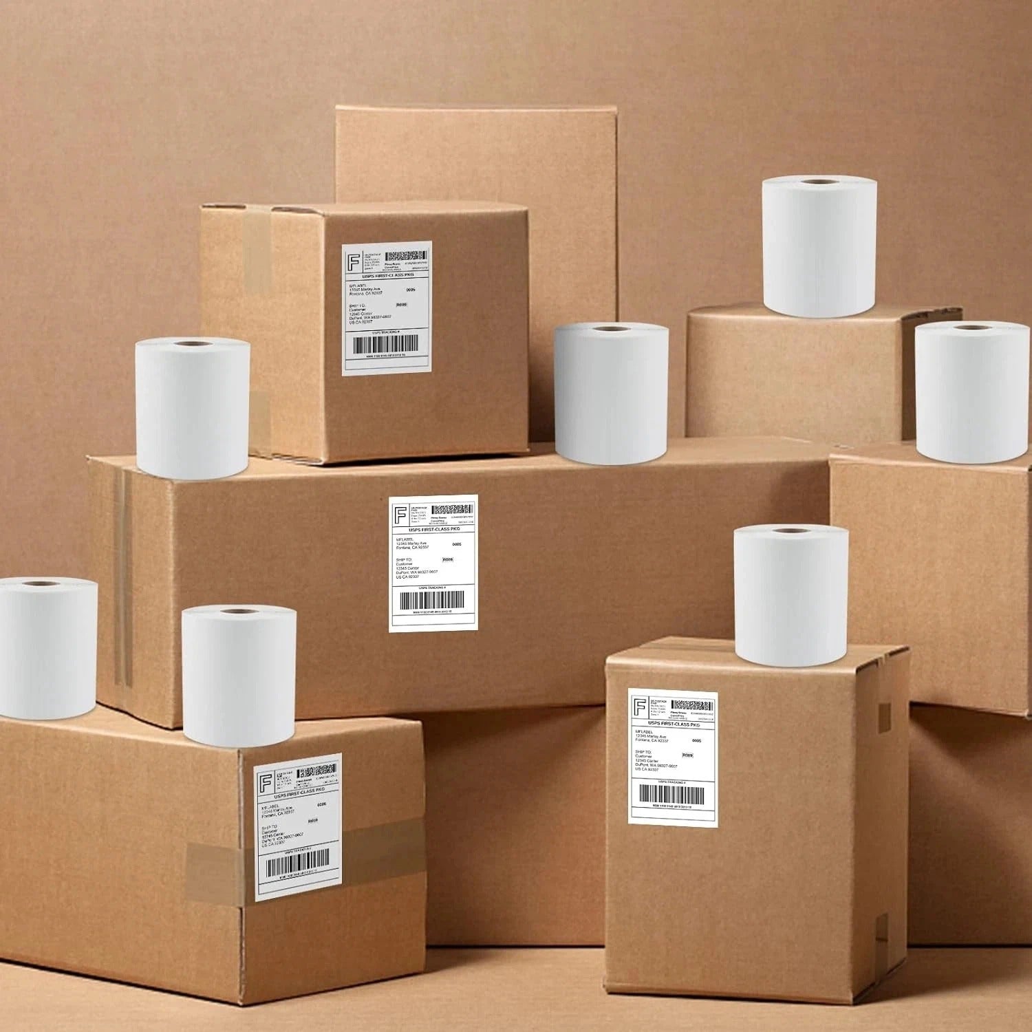 4"x6" Direct Thermal Shipping Labels for Zebra & Rollo Printer Fanfold and Rolls