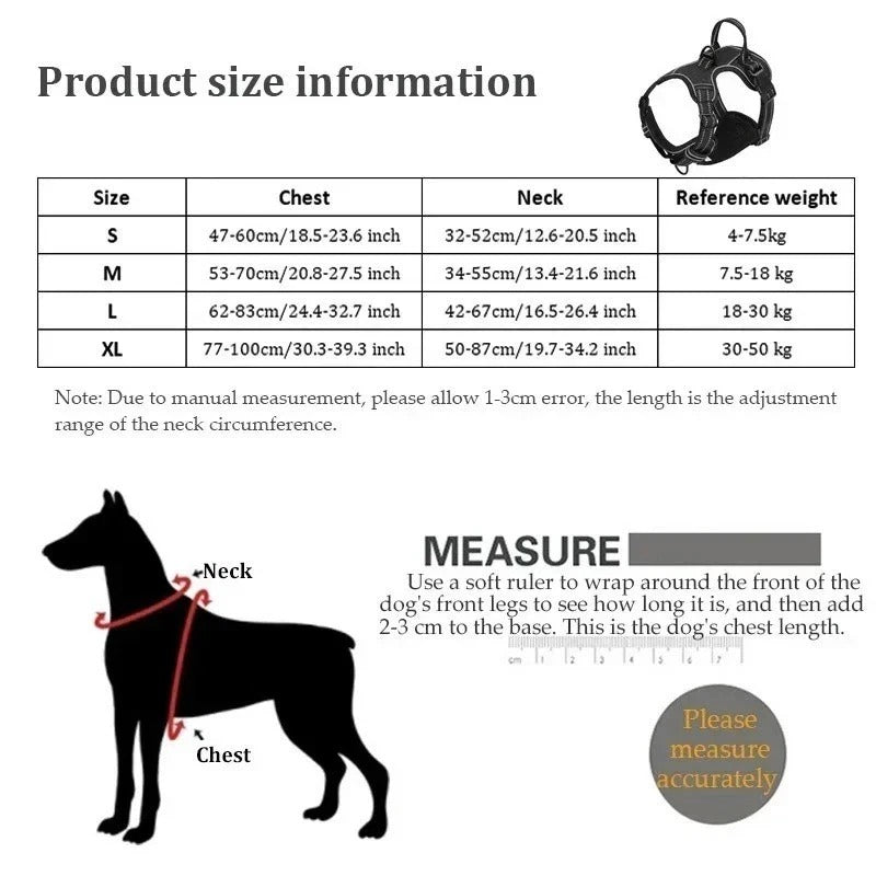 Dog Harness No Pull Adjustable Strong Reflective Vest For Small Medium Dogs Pets