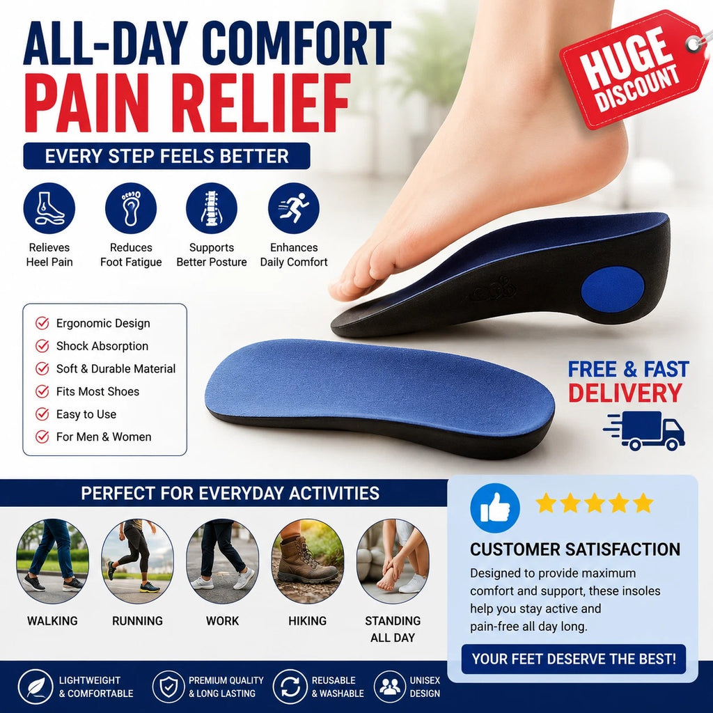Orthotic Arch Support Insoles 3/4 For Flat Feet Plantar Fasciitis Fallen Arches