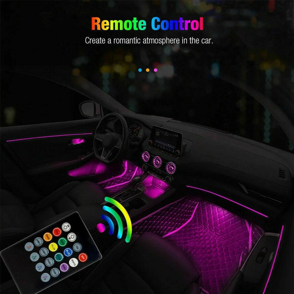 Car Interior Footwell LED Strip Lights RGB Multicolour Remote Atmosphere Lamp UK