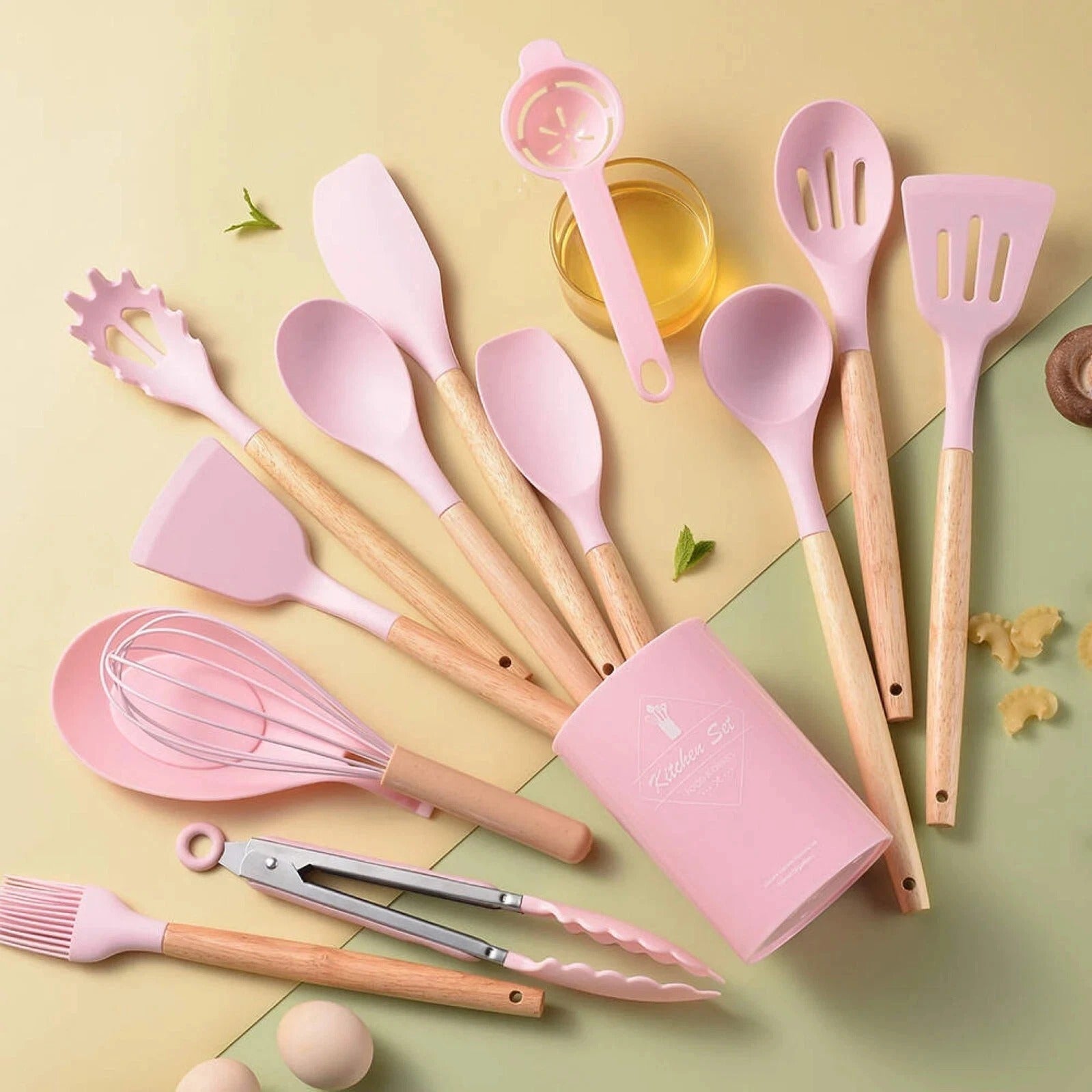 14-Piece Silicone Kitchen Utensils Set Non-stick Cooking Spoon and Baking Tools