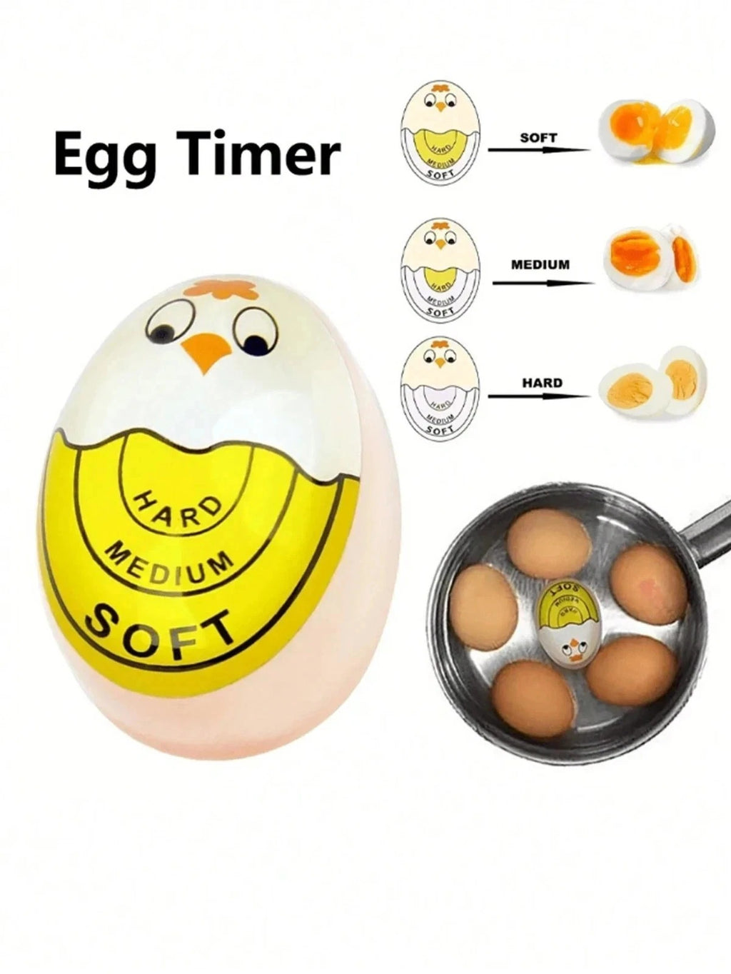 Color Changing Egg Timer – Perfect Soft, Medium & Hard Boiled Eggs Cooker Kitc