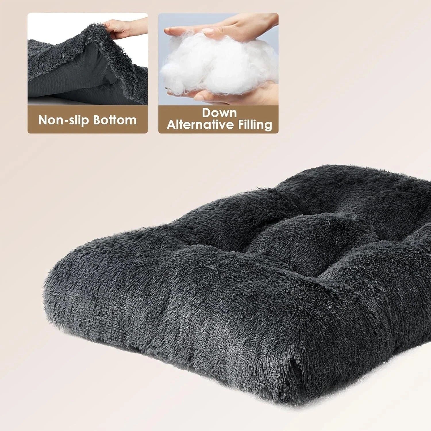 Luxury Calming Dog Bed Soft Washable Pet Cushion Mat for Large Small Dogs Cats U