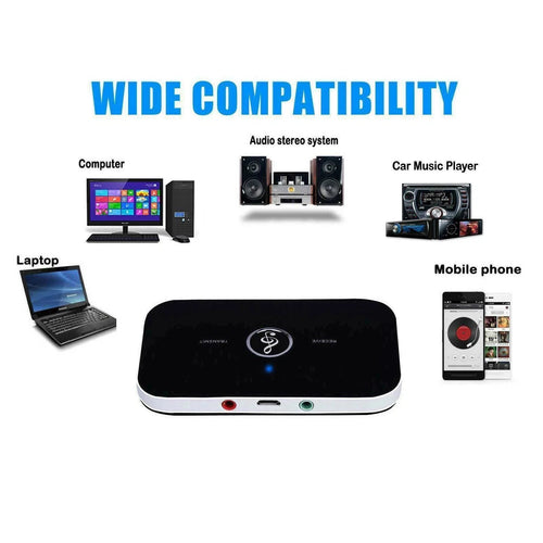 Bluetooth audio transmitter receiver adapter with wide compatibility for audio systems and phones