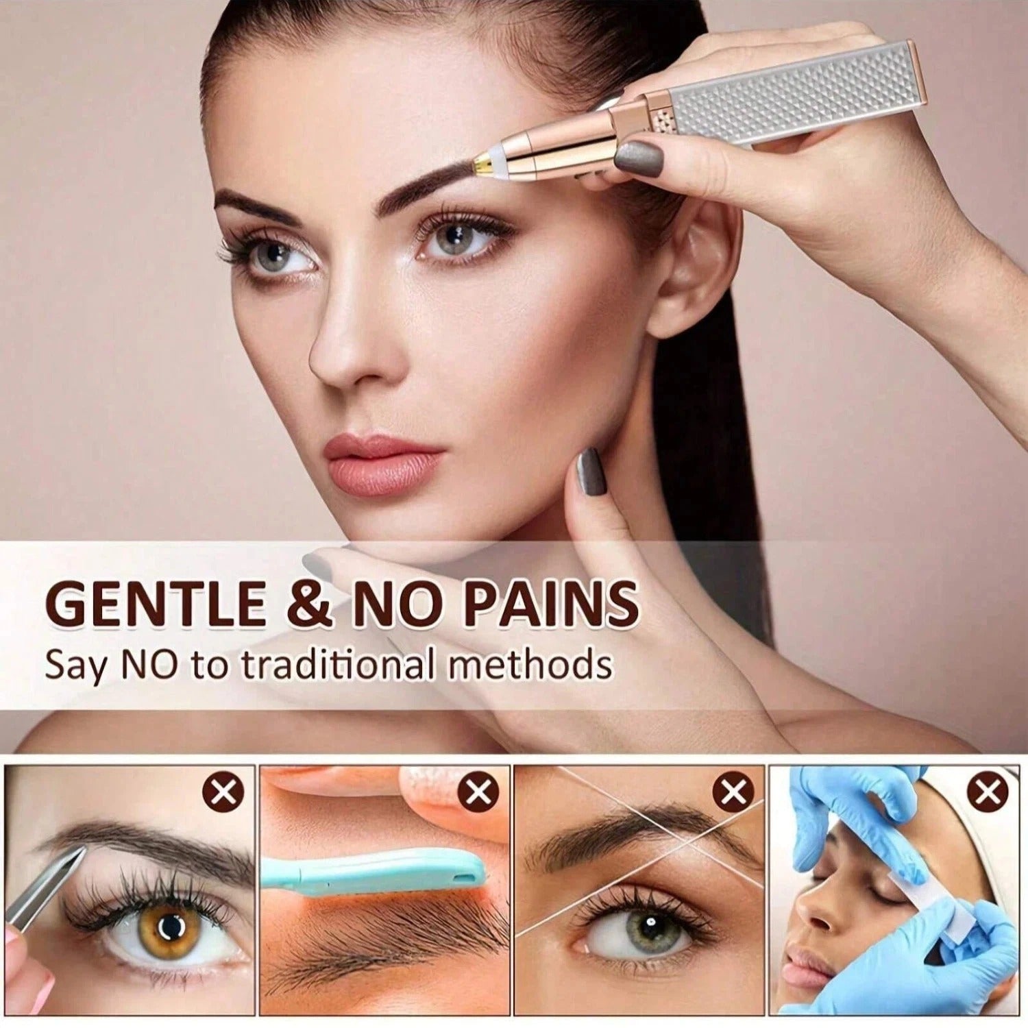 2-in-1 Electric Eyebrow Trimmer & Facial Hair Remover for Women - UK