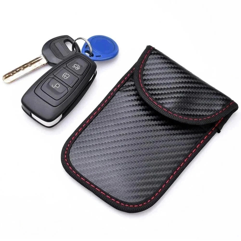 Car Key Signal Blocker Faraday Pouch Case - Fob Keyless RFID Blocking Cage