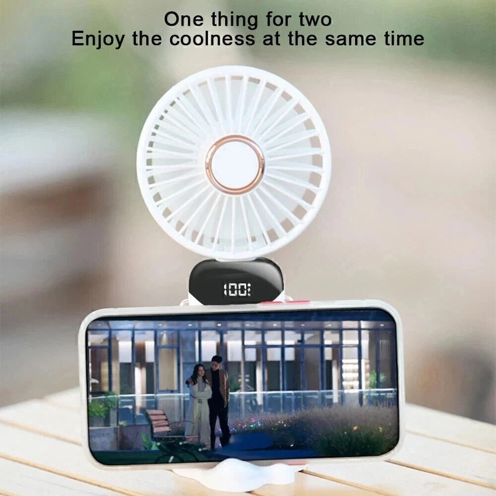 Mini Rechargeable Handheld Fan - Portable Folding USB Cooling Fan for Desk UK