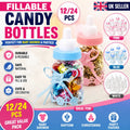 12/24X Fillable Candy Bottles Box Baby Shower Baptism Party Christening New
