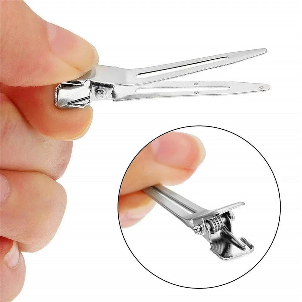 **24PCS Hairdressing Duckbill Clips 4.5cm – Single Hole Pin Curl Sectioning Hair