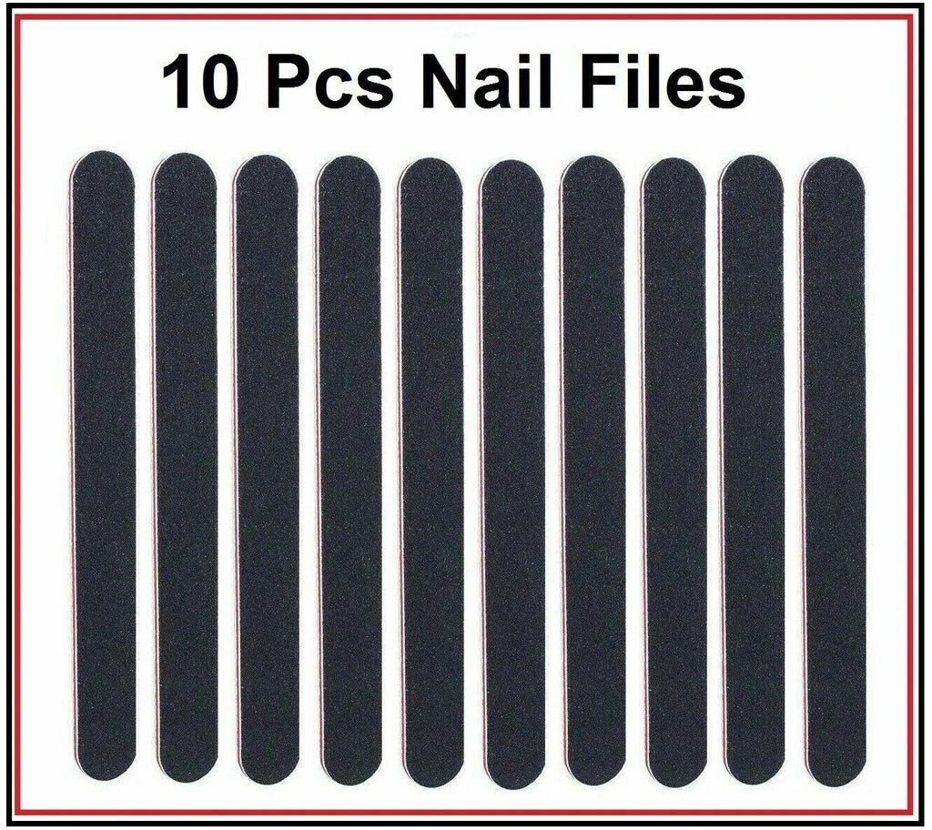 10 PCS DOUBLE SIDED SENSASHES NAIL FILES EMERY BOARD STRAIGHT NAIL FILE 100/180
