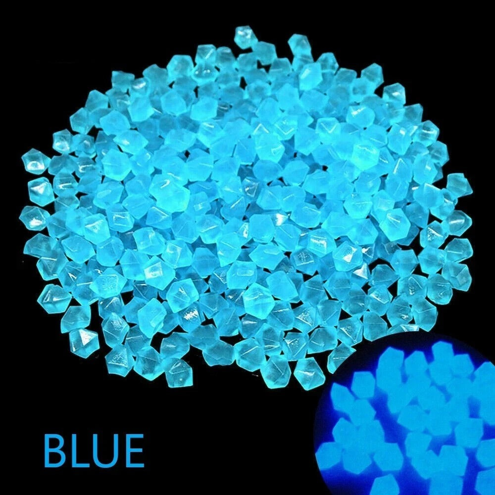 1000PCS Glow in The Dark Pebble Stones Garden Path Aquarium Fish Tank Decor