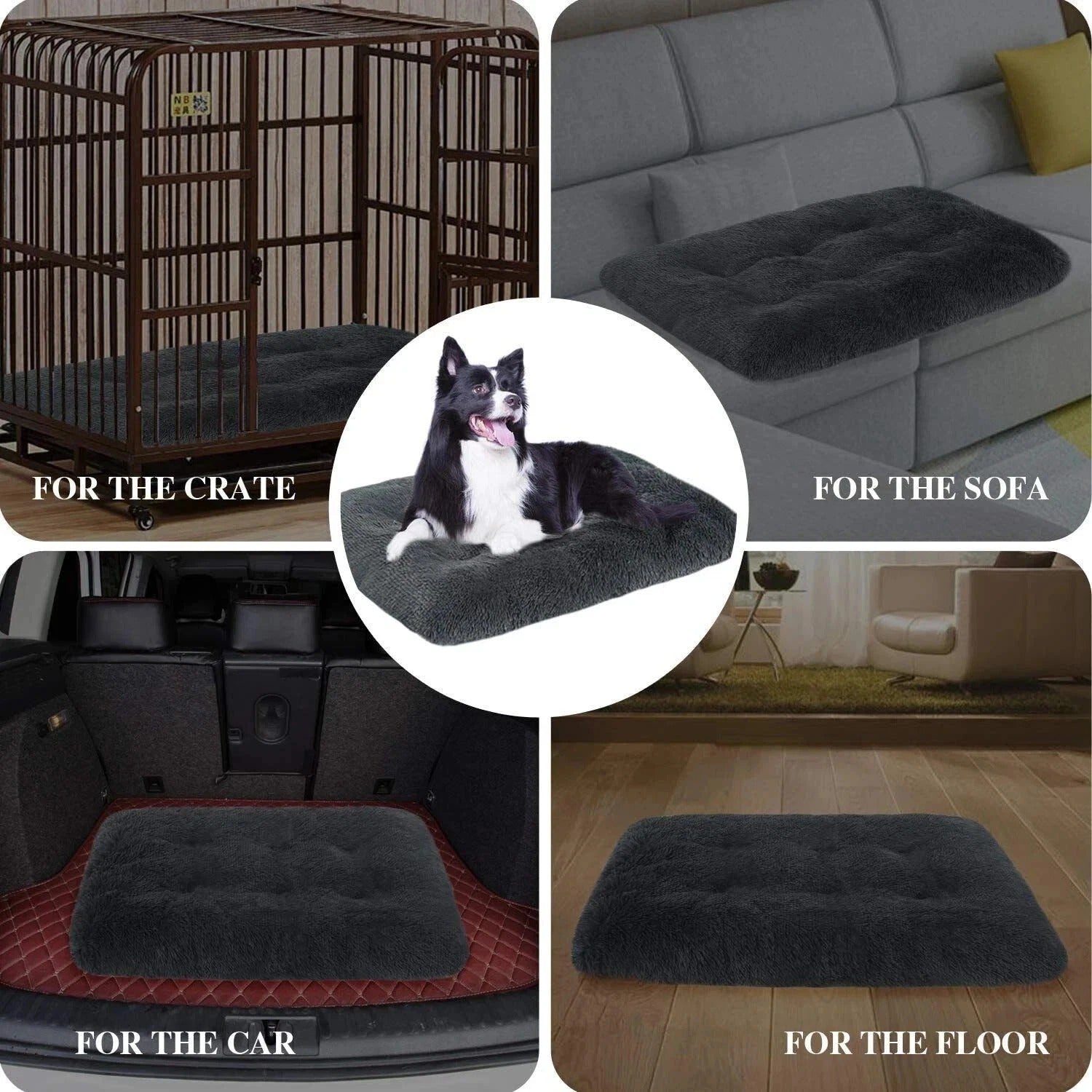 Luxury Calming Dog Bed Soft Washable Pet Cushion Mat for Large Small Dogs Cats U