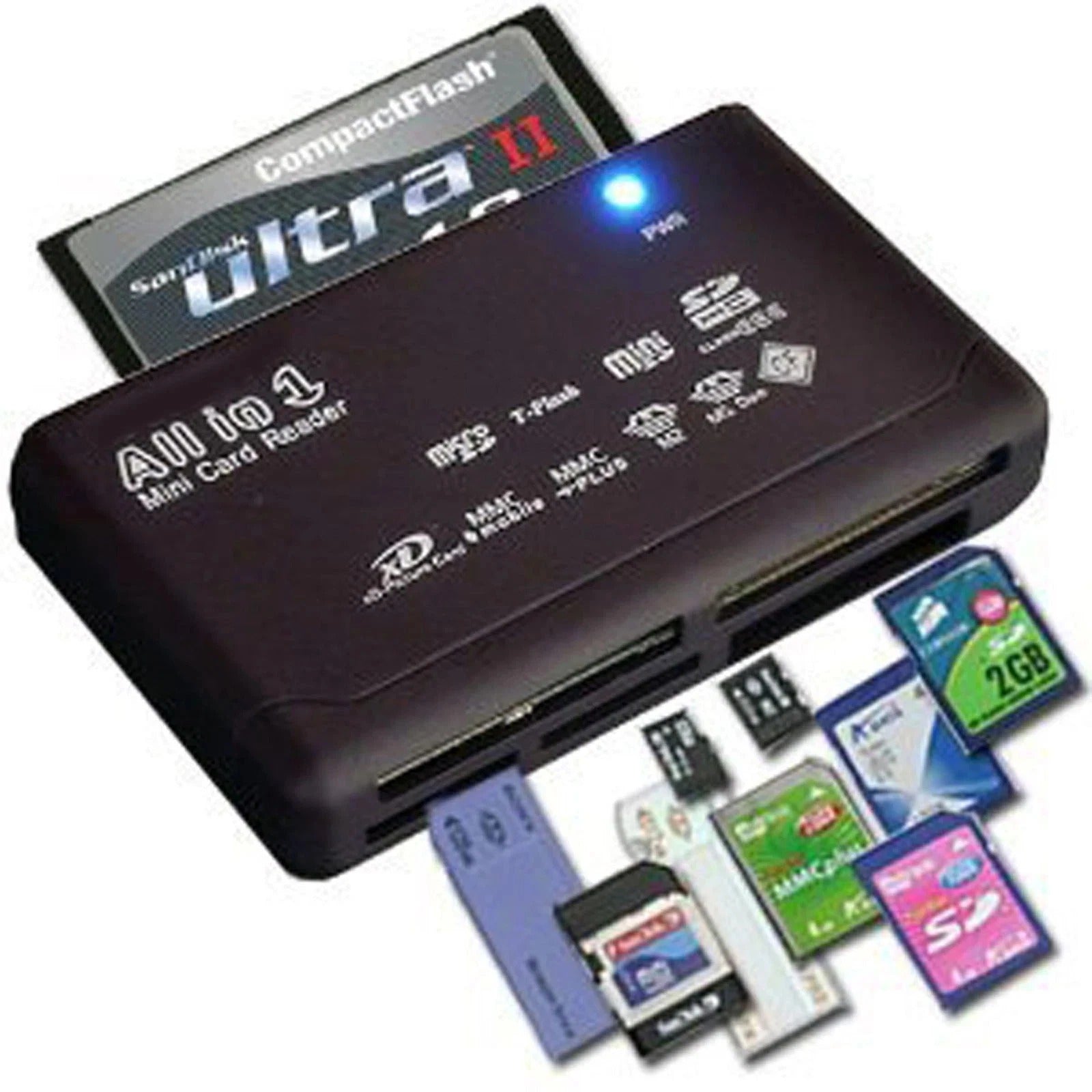 WG® USB 2.0 Memory Card Reader All‑in‑One Adapter SD SDHC Micro SD CF MS M2 XD