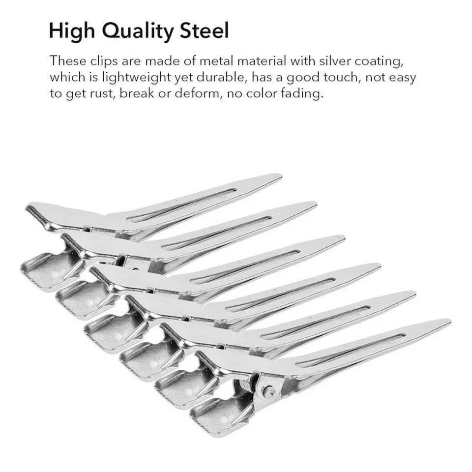 **24PCS Hairdressing Duckbill Clips 4.5cm – Single Hole Pin Curl Sectioning Hair