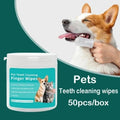 Pets Dogs Cats Teeth Wipes Dental care plaque Cleaning Finger Pads 50 Pc