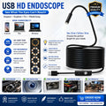 Waterproof USB endoscope with coiled cable and inspection camera head for phone use