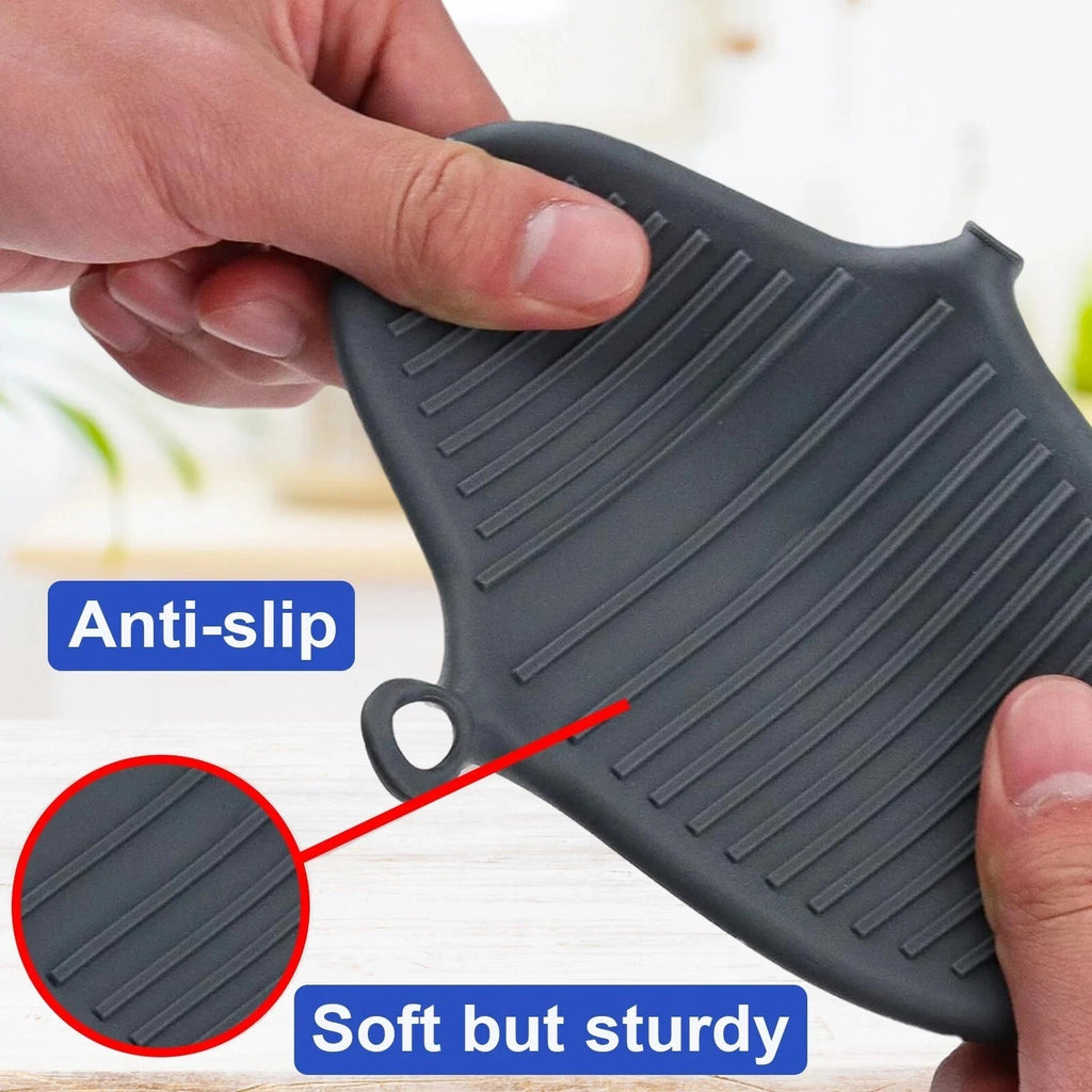 1-2 PCS Grey Silicone Pot Oven Holder Mitt Cooking Heat Resistant Thick Glove UK
