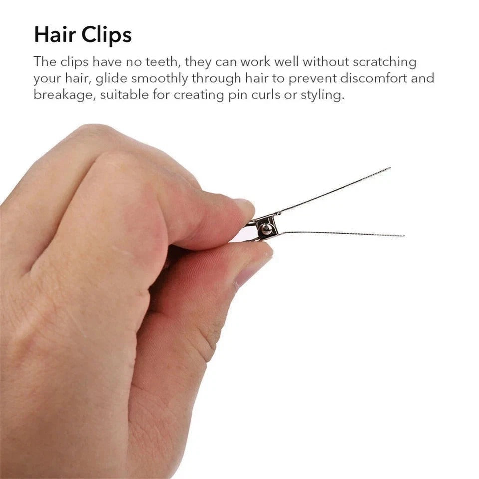 **24PCS Hairdressing Duckbill Clips 4.5cm – Single Hole Pin Curl Sectioning Hair