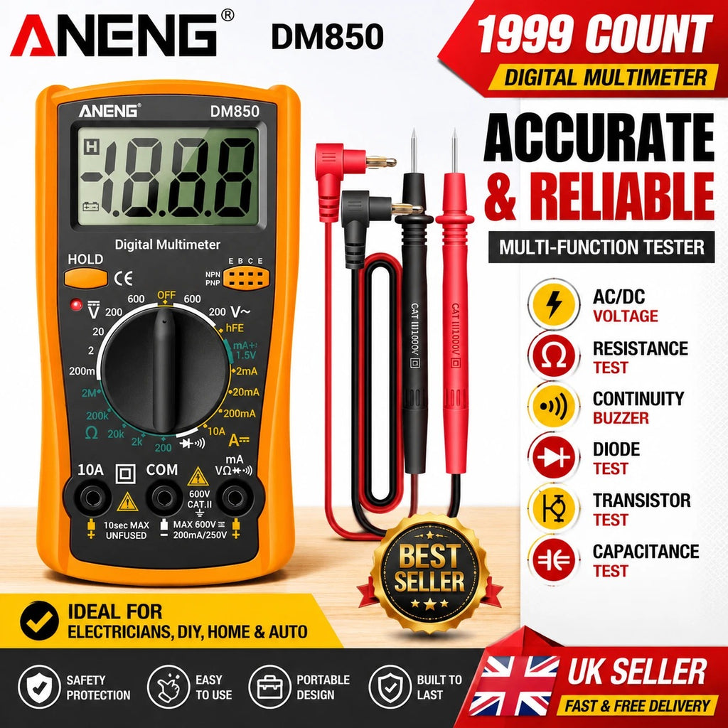 Professional Digital Multimeter Voltmeter Ohmmeter Ammeter Multi Tester Meter UK
