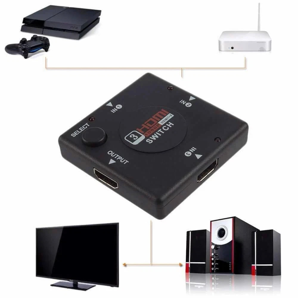 3 Port HDMI Splitter 1080p Multi Switcher Hub Box LCD HDTV PS3 XBOX One PS4 v1.4