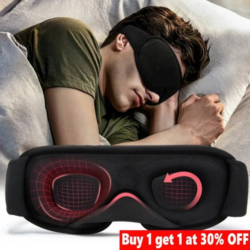 UK Soft Padded Sleep Mask 3D Eye Blackout Luxurious Eye Cover Travel Blindfold