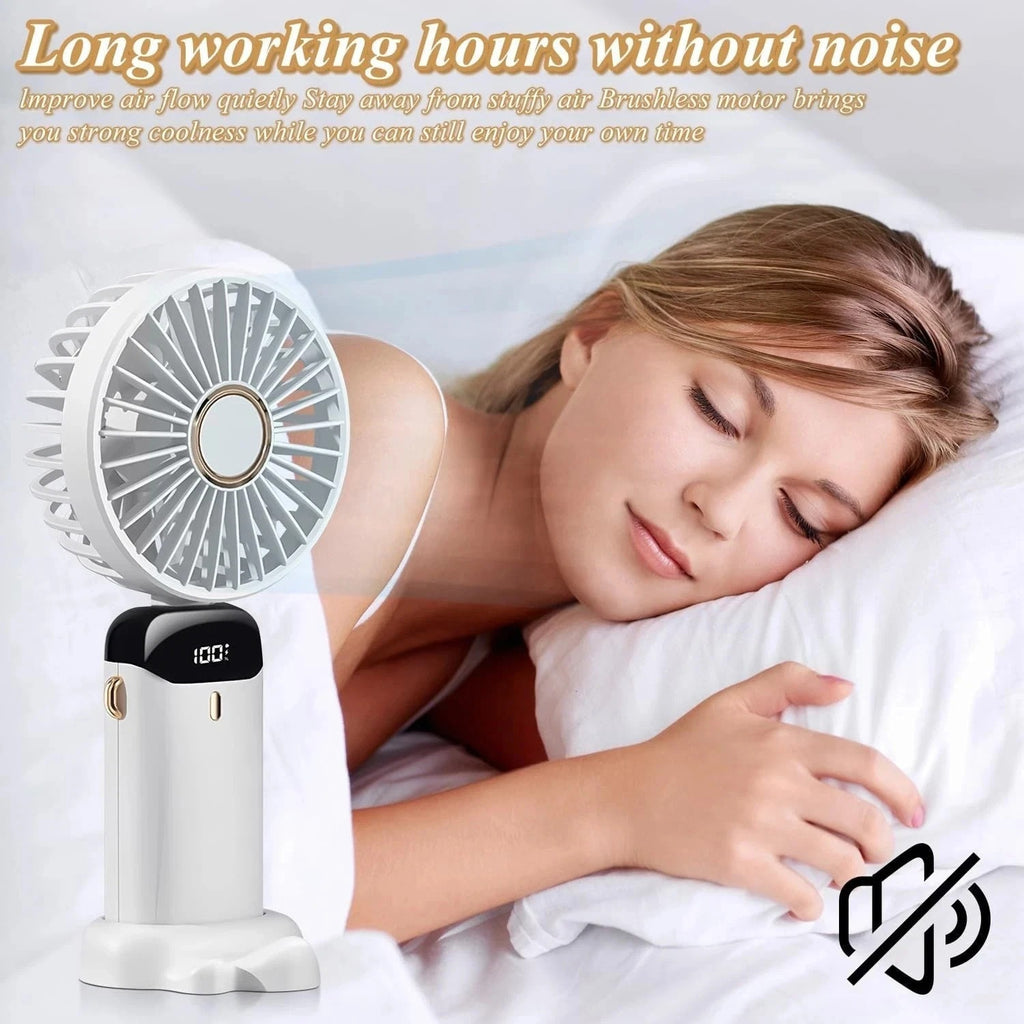 Mini Rechargeable Handheld Fan - Portable Folding USB Cooling Fan for Desk UK