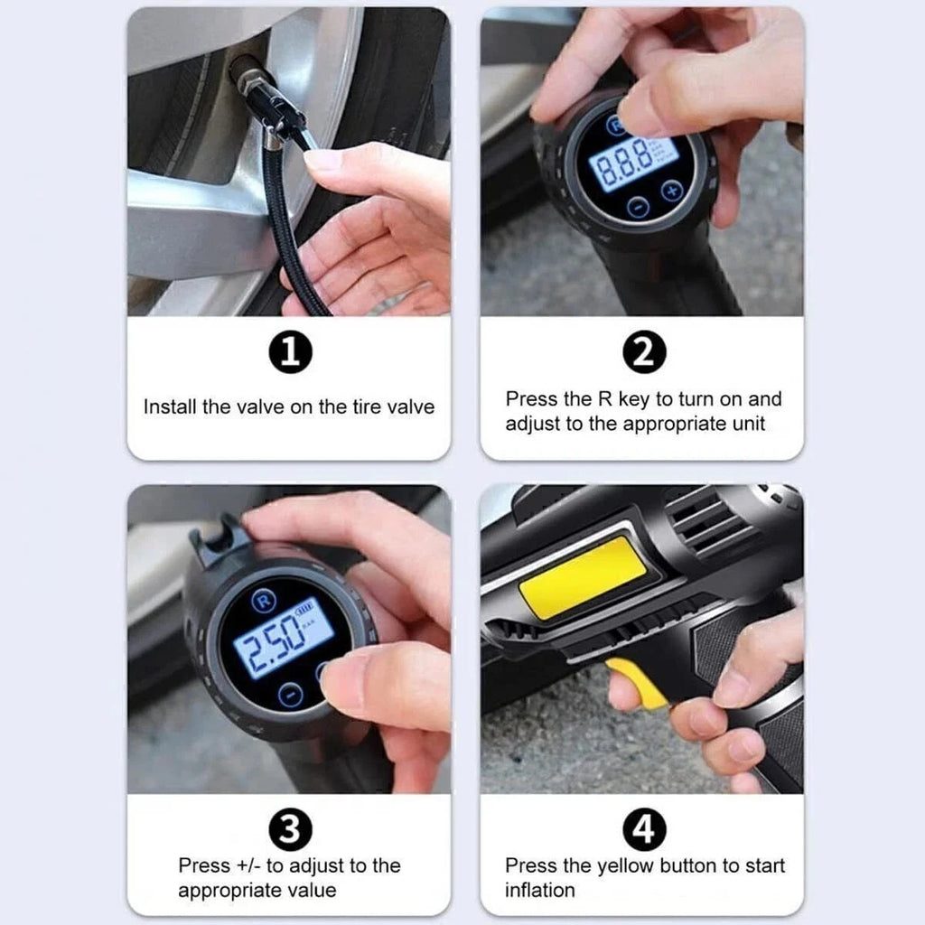 Cordless 12V Electric Car Tyre Inflator Pump Portable Tire Air Compressor Pump