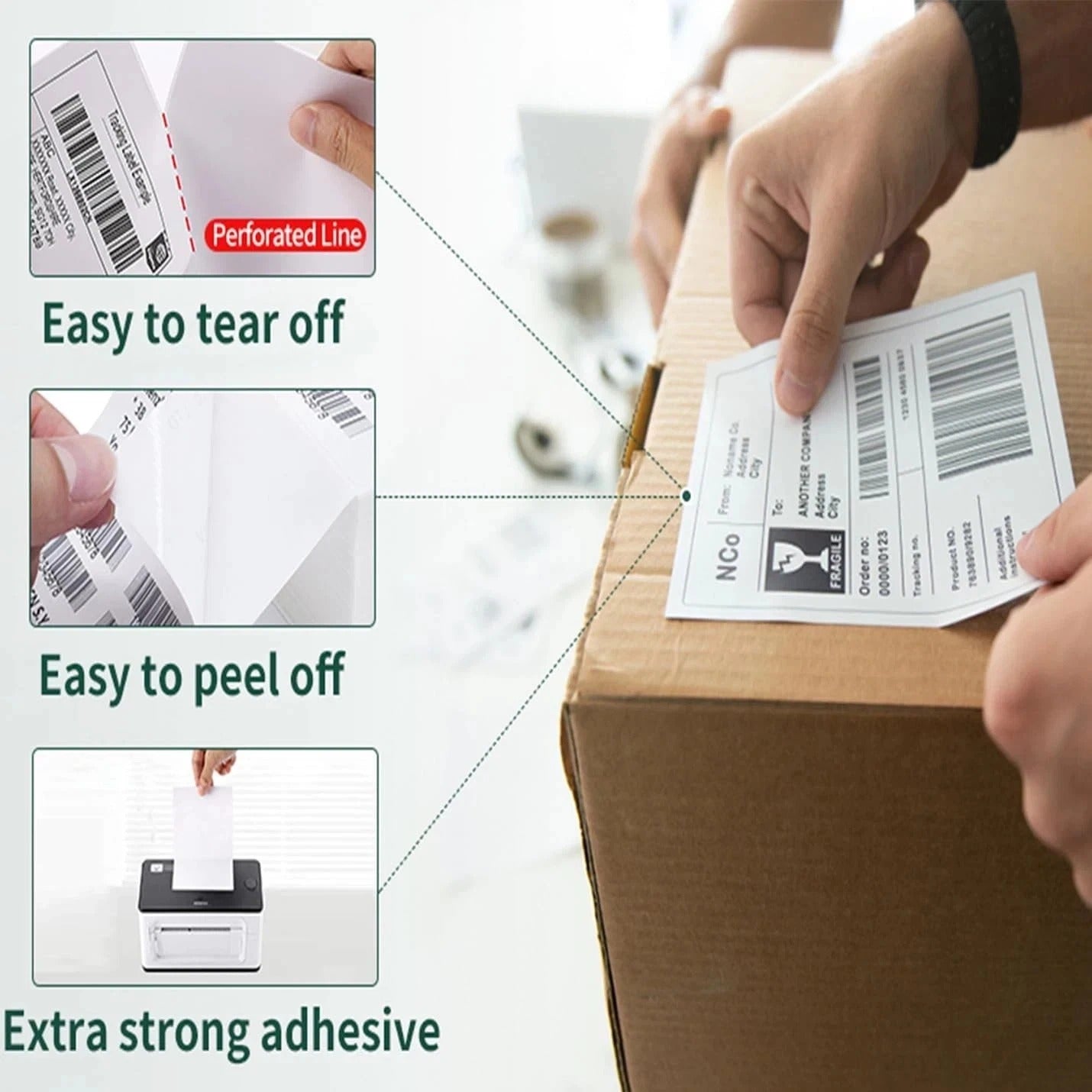 4"x6" Direct Thermal Shipping Labels for Zebra & Rollo Printer Fanfold and Rolls