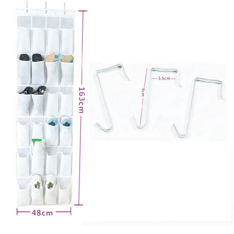 24 Pockets Over Door Hanging Shoe Rack Storage Hanger Holder Organiser Tidy
