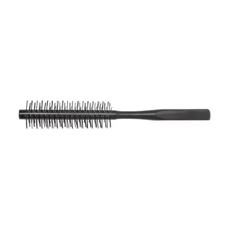 **Mini Round Hair Brush for Short Thin Hair – Small Black Styling Brush for Blow