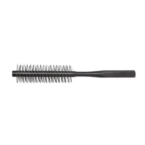**Mini Round Hair Brush for Short Thin Hair – Small Black Styling Brush for Blow