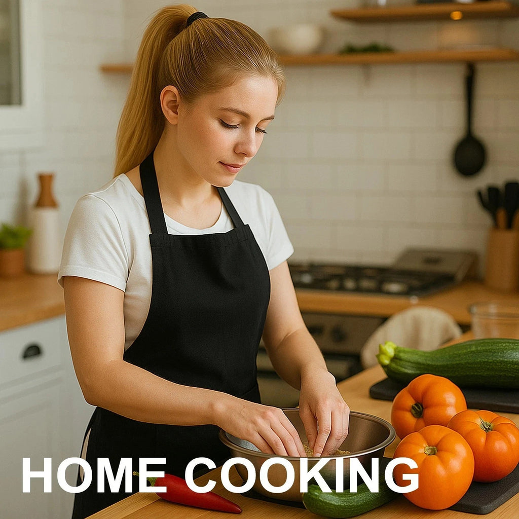 Unisex Kitchen Apron for Women & Men – Adjustable Chef Cooking Bib Apron with 2