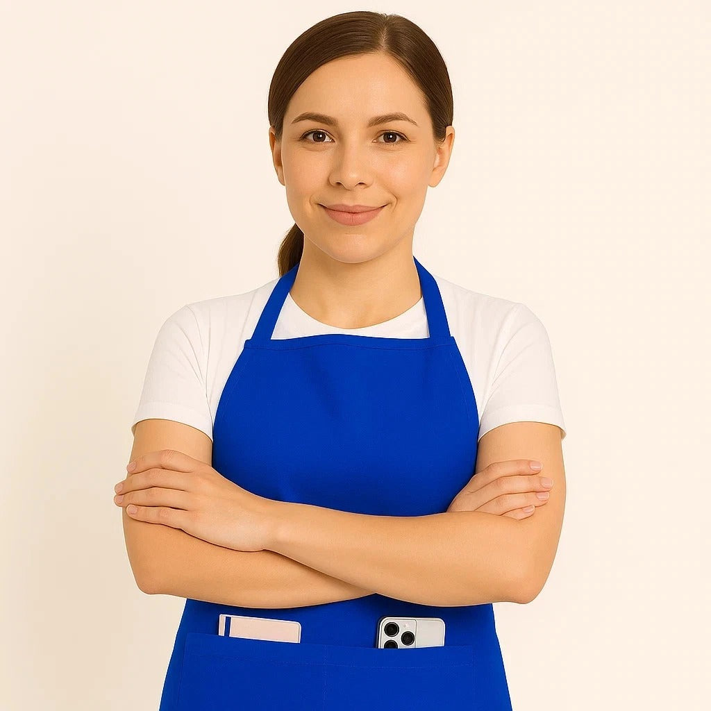 Unisex Kitchen Apron for Women & Men – Adjustable Chef Cooking Bib Apron with 2