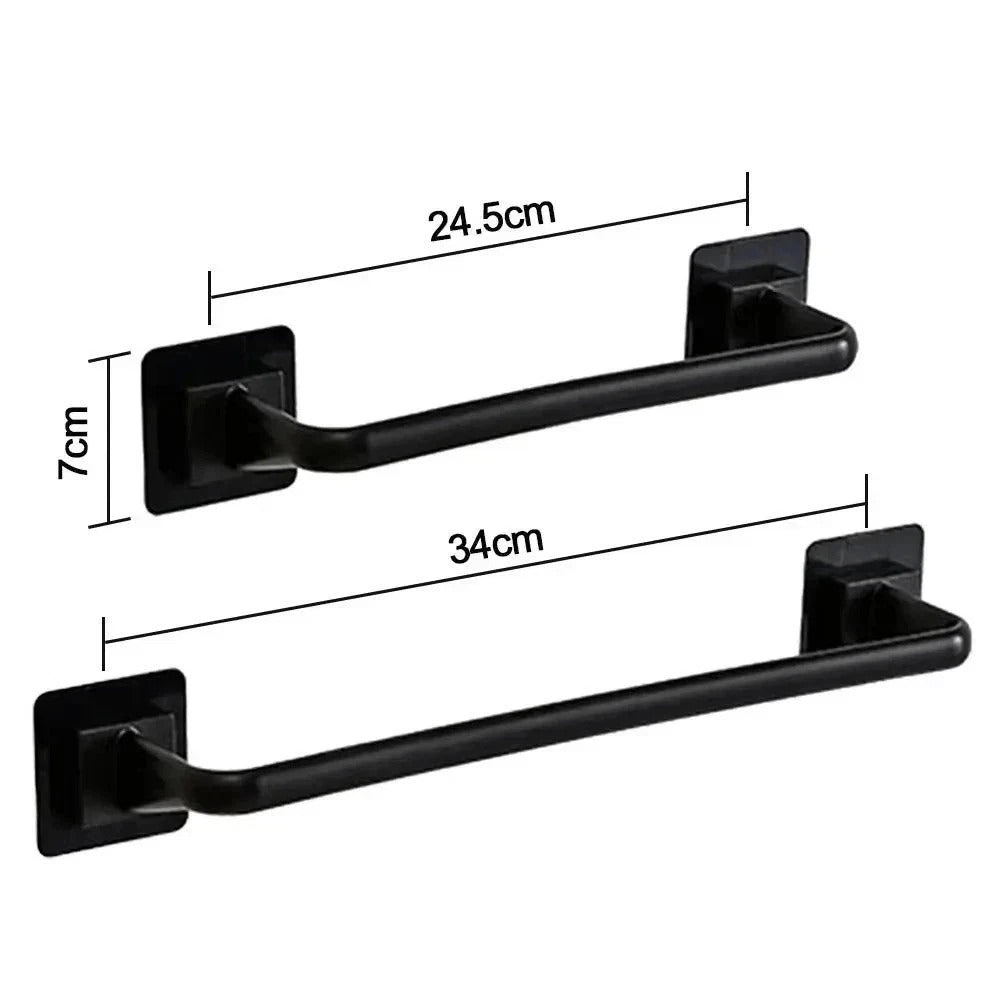 Self Adhesive Towel Rail Holder Bathroom Wall Mounted Stick-On Towel Bar Rack |