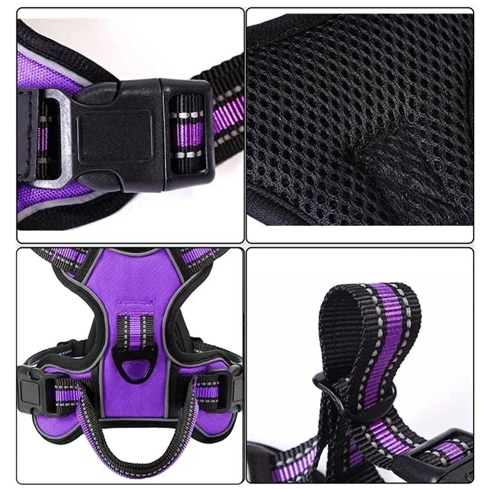 Dog Harness No Pull Adjustable Strong Reflective Vest For Small Medium Dogs Pets