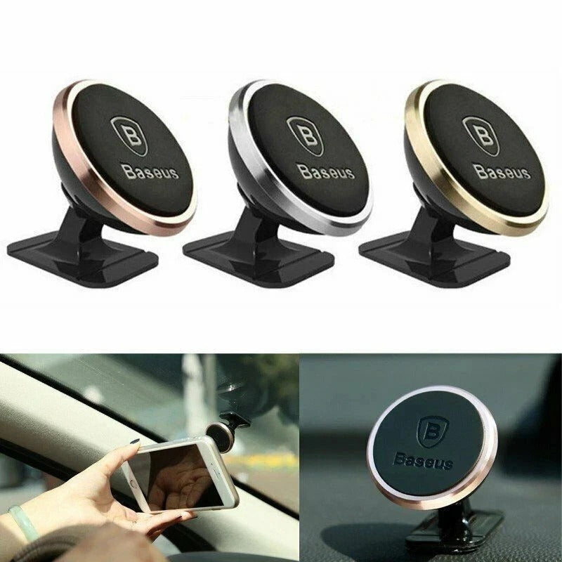 Baseus 360° Magnetic Car Smart Phone Holder Dashboard Universal Mount Bracket UK