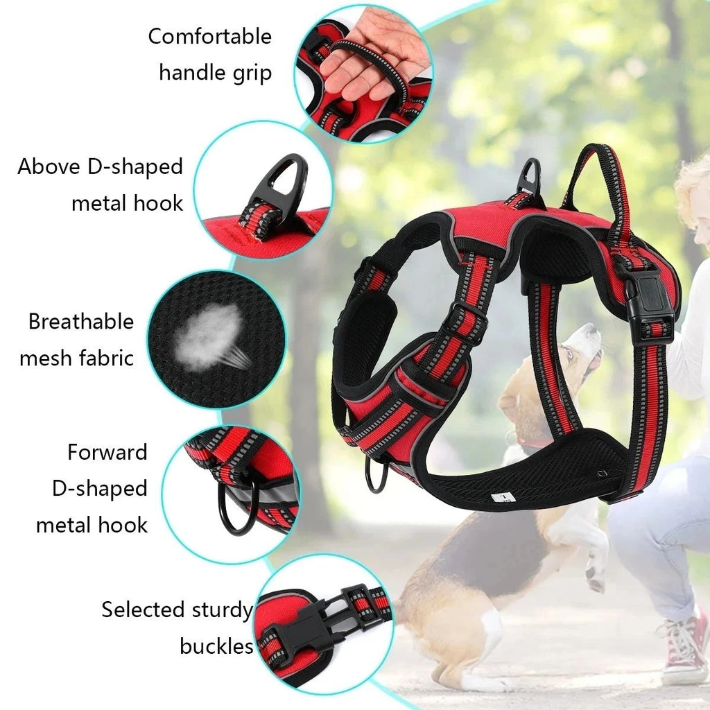 Dog Harness No Pull Adjustable Strong Reflective Vest For Small Medium Dogs Pets