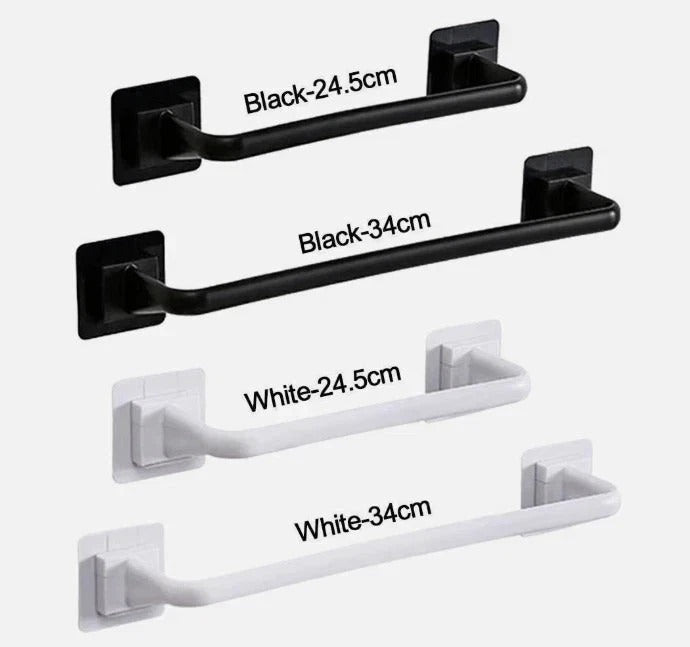 Self Adhesive Towel Rail Holder Bathroom Wall Mounted Stick-On Towel Bar Rack |