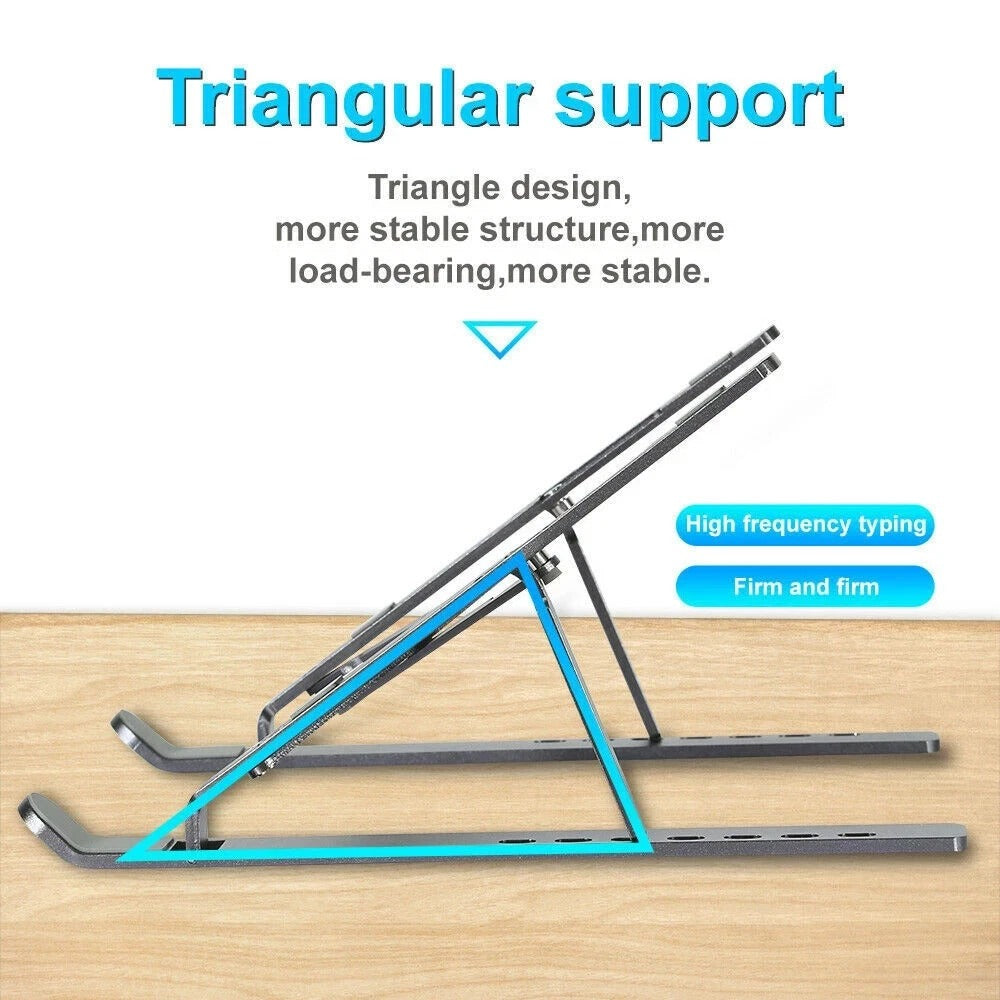 Triangular-support laptop stand with stable metal frame for typing