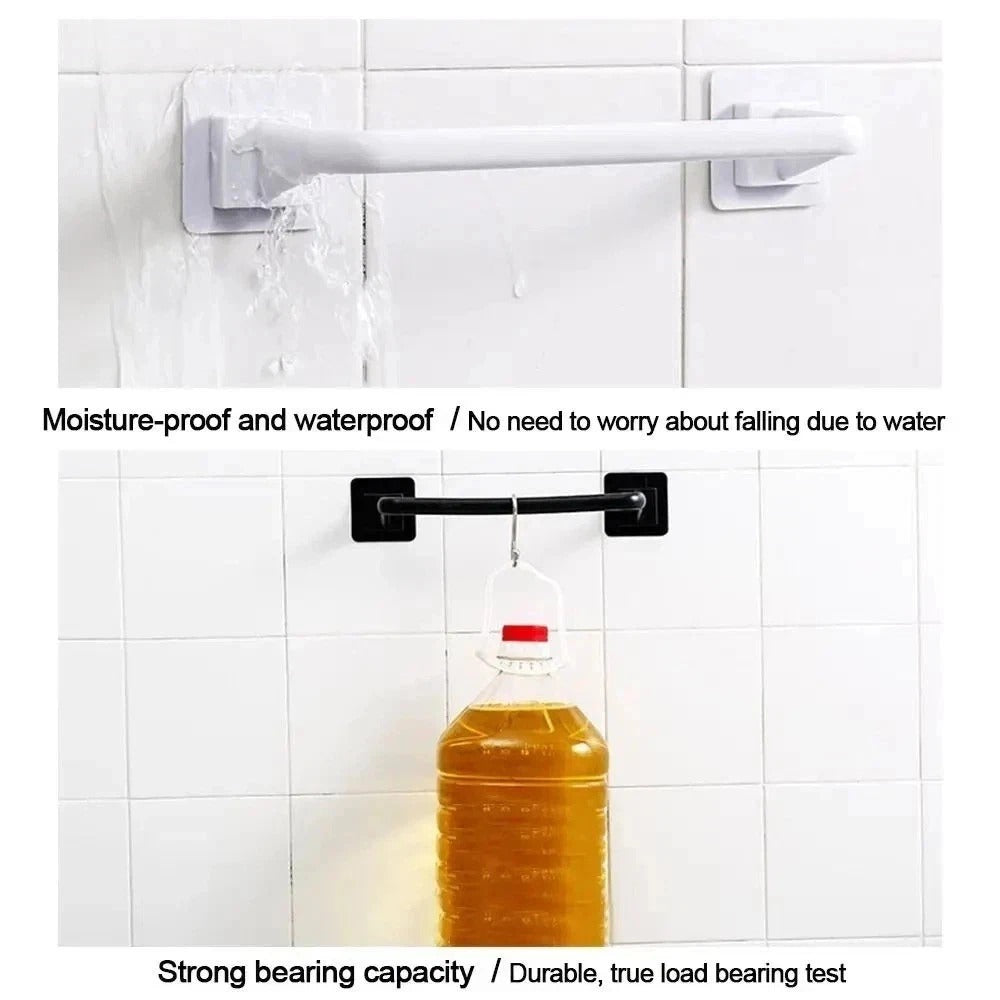 Self Adhesive Towel Rail Holder Bathroom Wall Mounted Stick-On Towel Bar Rack |