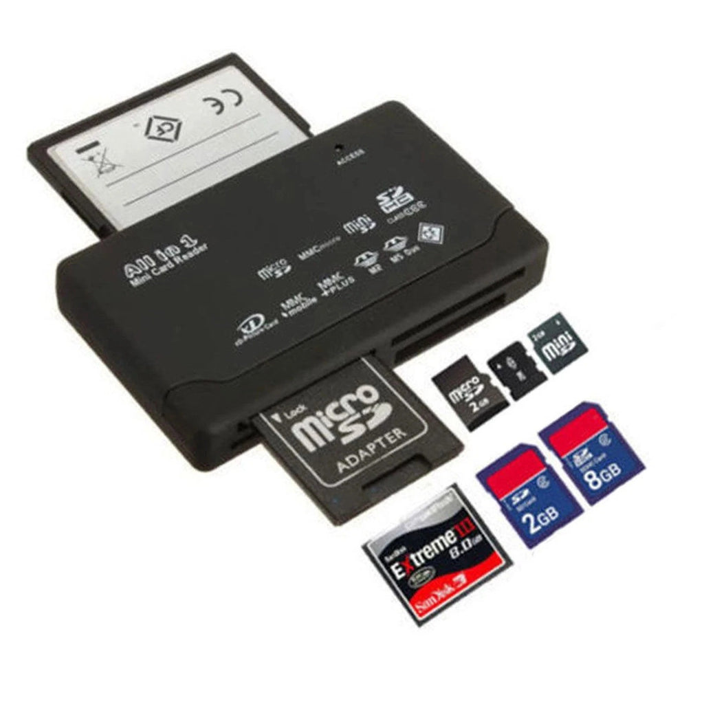 WG® USB 2.0 Memory Card Reader All‑in‑One Adapter SD SDHC Micro SD CF MS M2 XD