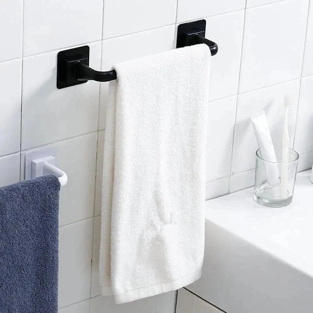 Self Adhesive Towel Rail Holder Bathroom Wall Mounted Stick-On Towel Bar Rack |