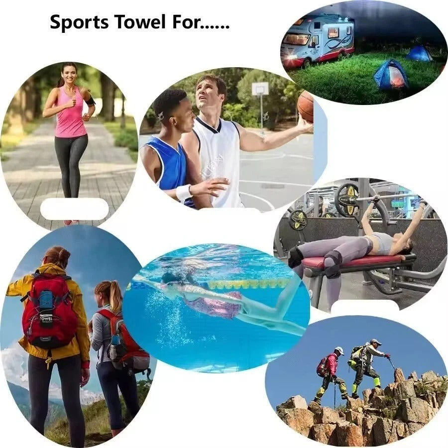 Microfiber Towel Compact Fast Drying Travel Sports Gym Beach Camping Swimming