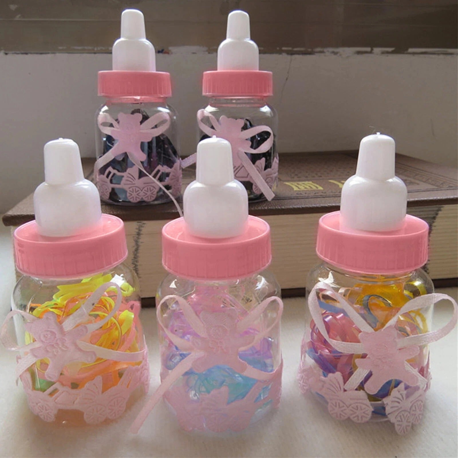 12/24X Fillable Candy Bottles Box Baby Shower Baptism Party Christening New