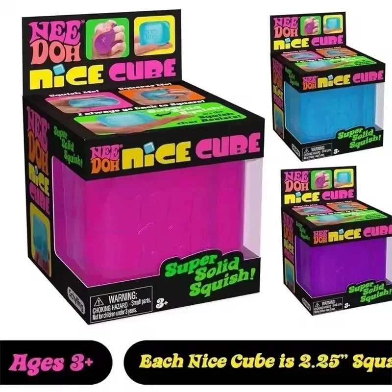 NeeDoh Nice Cube - Sensory Squishy Fidget Toy, Stress Relief, Soft & Firm Feel