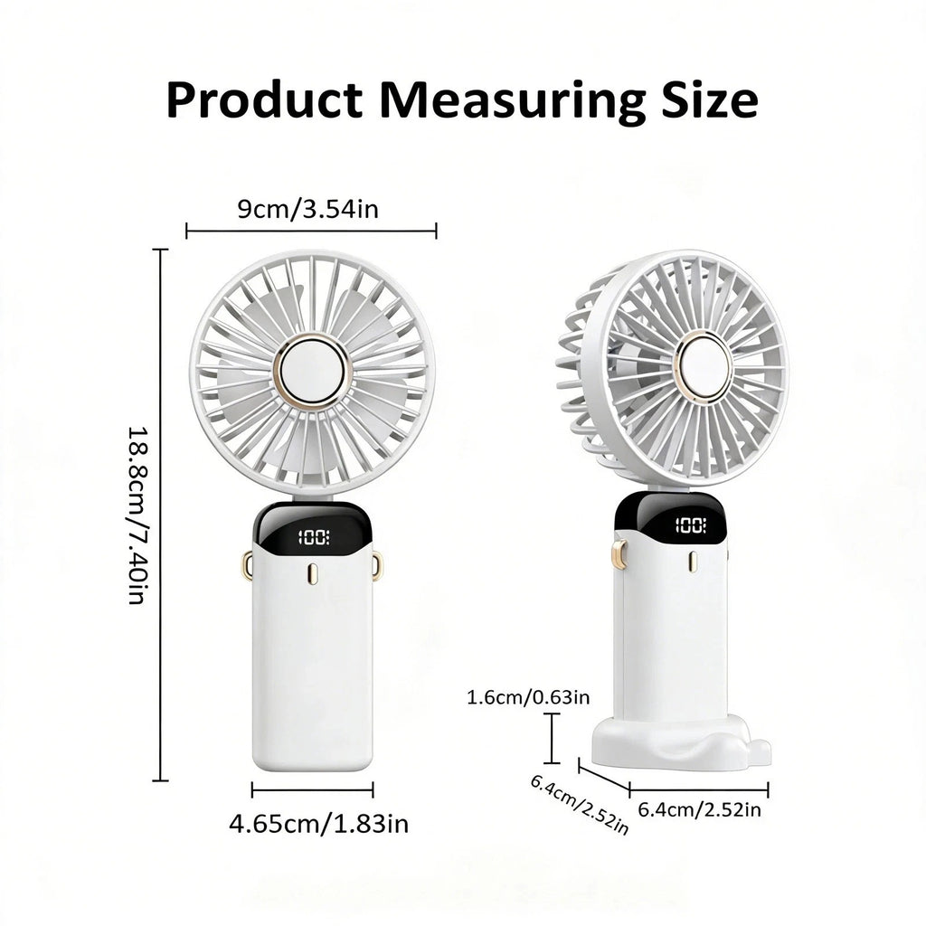 Mini Rechargeable Handheld Fan - Portable Folding USB Cooling Fan for Desk UK